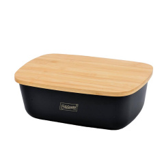 Хлібниця пластикова з кришкою Maestro 34,5х23,5х13 см MR-1776 Black Київ