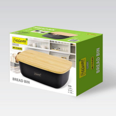 Хлібниця пластикова з кришкою Maestro 34,5х23,5х13 см MR-1776 Black Київ