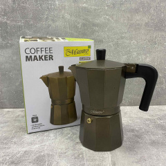 Гейзерна кавоварка алюмінієва 300 мл Maestro MR-1666-6 Brown Буча