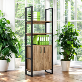 Стеллаж офисный Tobi Sho LOFT Gold СЛГ/3 для документов, 800x400x1900 мм Дуб аппалачи