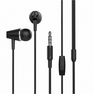 Проводные наушники вакуумные HOCO M34 3.5mm Honor music с микрофоном 1.2 m Чёрные