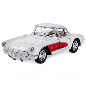 Машинка инерционная Kinsmart Chevrolet Corvette 1957 KT5316W 1:34 Белый