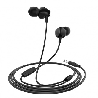 Проводные наушники вакуумныеm HOCO M60 3.5m Perfect Sound Universal с микрофоном 1.2 m Чёрные