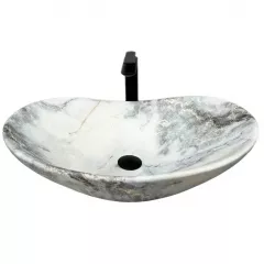 Умывальник накладной VBI Turin 620x365 овальный, гранит матовый (VBI-011503) Шепетівка