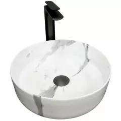 Умывальник накладной VBI Prato 360x360 круглый, мрамор (VBI-011404) Ніжин