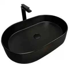 Умывальник накладной VBI Verona 600x370 овальный, черный матовый (VBI-011303) Стрий