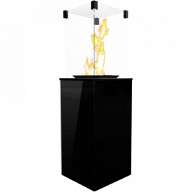 Газовый обогреватель Kratki Patio Mini 8,2 кВт сталь, уличный, черный (стеклянная отделка)