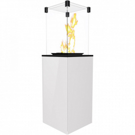 Газовый обогреватель Kratki Patio Mini 8,2 кВт сталь, уличный, белый (стеклянная отделка)