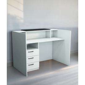 Стойка администратора Tobi Sho Ресепшн/2 для офиса, салона, 1400х800х1000 Белый/Черный