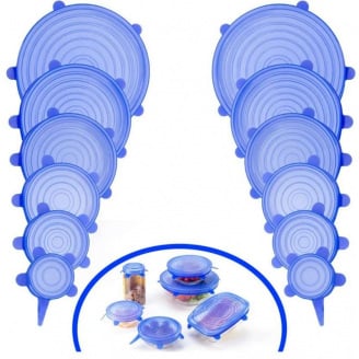 Набір силіконових кришок 6шт сині UKC SL-06 (361064)