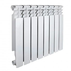 Биметаллический радиатор Rosa HD-500 D8 боковое подключение, белый (10 секций в сборе)