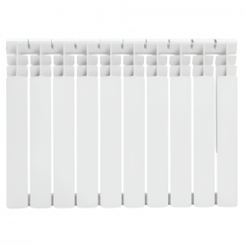 Биметаллический радиатор Kiran 500/96 боковое подключение, белый (10 секций в сборе)