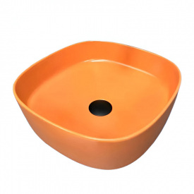 Умывальник накладной VBI Arezzo 375x375 квадратный, оранжевый (VBI-013204)