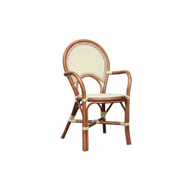 Плетенное крісло CRUZO Bistro Armchair №6 натуральний ротанг медовий