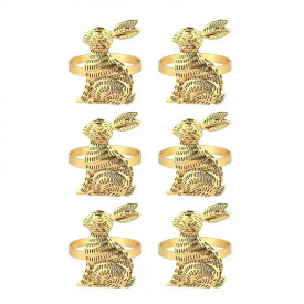 Кольца для сервировки Leeseph Пасхальный Кролик Золотистый 6 шт