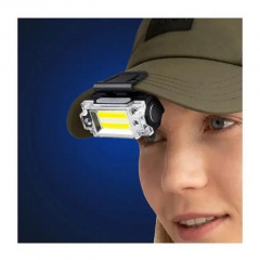 Ліхтар налобний акумуляторний HEADLAMP BL-T133 з сенсором 9073 Black/White Фастів