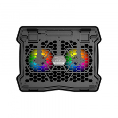 Кулер подставка для ноутбука MeeTion CoolingPad CP2020 с RGB подсветкой Black Луцк