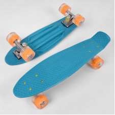 Скейт Пенни борд Best Board со светящимися PU колёсами Blue (99979)