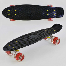 Скейт Пенни борд Best Board со светящимися PU колёсами Black-Red (74193)