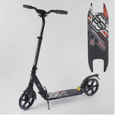 Самокат алюминиевый Best Scooter с PU колесами, 2 аммортизаторами Black/Red (92087)