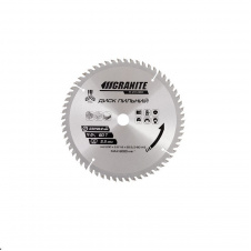 Диск пильный для дерева с твердосплавными напайками GRANITE 230х22.2х60Т 8000 об/мин (5-23-060)