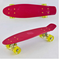 Скейт Пенни борд Best Board со светящимися PU колёсами Red-Yellow (74190)