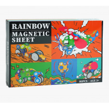 Конструктор магнитный Yufeng Rainbow 80 деталей Разноцветный (155954)