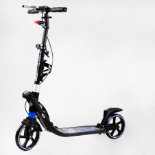 Двухколесный складной самокат фонарик 2 амортизатора Best Scooter 100 кг Black and blue (114436)