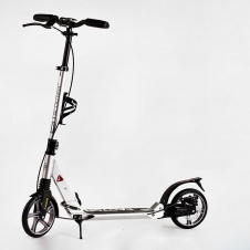 Двухколесный складной самокат алюминий дисковый тормоз амортизаторы Best Scooter Factor 100 кг Silver (118488)