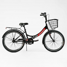 Фото - Велосипед складной односкоростной Corso Advance 24" Black and red (148348) Велосипед складной односкоростной Corso Advance 24" Black and red (148348)