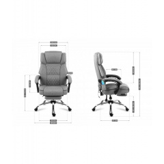 Офисное кресло с массажем Mark Adler Boss 6.0 120х55 см Grey Смела