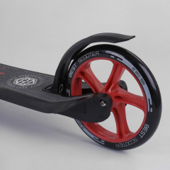 Самокат двухколесный Best Scooter c PU колесами, широким велосипедным рулем, новым зажимом руля Black/Red (98442) Краматорск