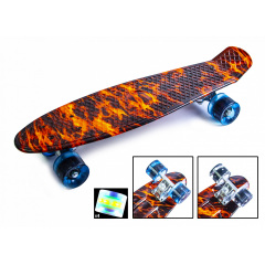 Пенни борд светящиеся колёса Penny Fire 57х15 см Черно-красный Киев