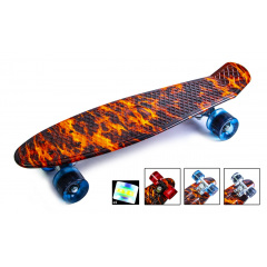 Пенни борд светящиеся колёса Penny Fire 57х15 см Черно-красный Киев