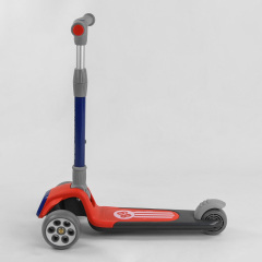 Самокат трехколесный Best Scooter складной алюминиевый руль, 3 колеса PU со светом Red/Black (102026) Вишгород