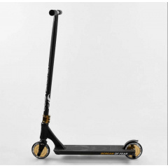 Самокат трюковый Best Scooter "SIMBIOTE" HIC-система, ПЕГИ, алюминиевый диск и дека Black/Gold (102307) Бердичев