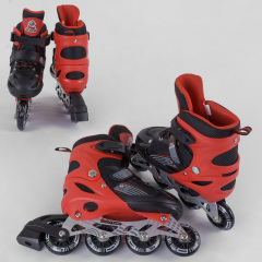 Роликовые коньки Best Roller (30-33) PVC колёса, свет на переднем колесе, в сумке Black/Red (98860) Ивано-Франковск