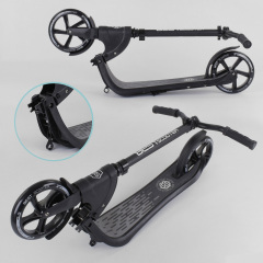 Самокат двухколесный Best Scooter c PU колесами, широким велосипедным рулем, новым зажимом руля Black (98440) Київ