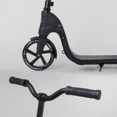 Самокат двухколесный Best Scooter c PU колесами, широким велосипедным рулем, новым зажимом руля Black (98440) Київ