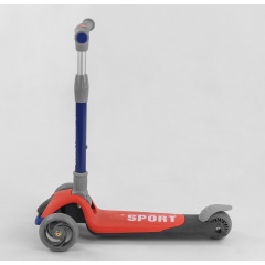 Самокат трехколесный Best Scooter складной алюминиевый руль, 3 колеса PU со светом Black/Red (102031) Гуляйполе