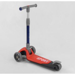 Самокат трехколесный Best Scooter складной алюминиевый руль, 3 колеса PU со светом Black/Red (102031) Гуляйполе