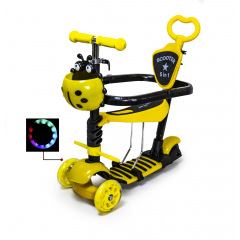 Самокат Scooter "Божья коровка" 5in1 многофункциональный, с бортиком Yellow (383308396) Курень