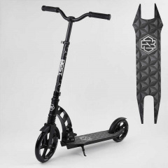 Самокат двухколесный Best Scooter с PU колесами, 1 амортизатором Black (99664) Кушугум