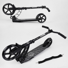 Самокат двухколесный Best Scooter с PU колесами, 1 амортизатором Black (99664) Кушугум