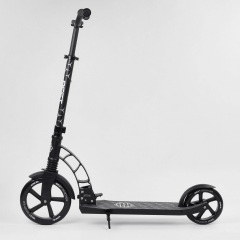 Самокат двухколесный Best Scooter с PU колесами, 1 амортизатором Black (99664) Кушугум