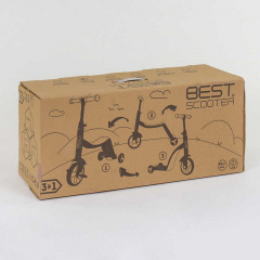 Самокат детский 3в1 Best Scooter с PU колёсами (свет+музыка) - Red (80454) Харків