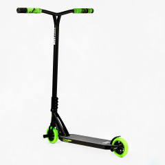 Самокат трюковый Best Scooter FEAR SCS система пеги алюминиевый диск и дека колёса PU 100 кг Black and green (112902) Дніпро
