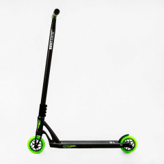 Самокат трюковый Best Scooter FEAR SCS система пеги алюминиевый диск и дека колёса PU 100 кг Black and green (112902) Дніпро