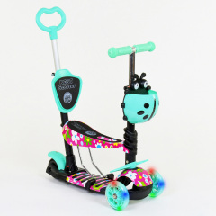 Самокат Best Scooter PU светящиеся колеса 5 в 1 Flowers 54 х 14 см Разноцветный (84219) Кам'янка-Дніпровська