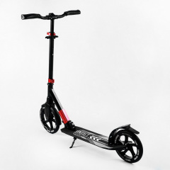 Самокат двухколесный складной амортизатор Best Scooter PU колеса 100 кг Black and red (105585) Кам'янка-Дніпровська